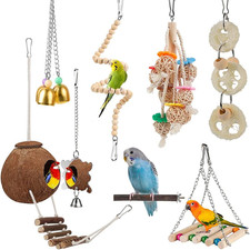 For Parakeet, Conure, Cockatiel, Love Birds, Parrots - Bird Cage Hammock with La