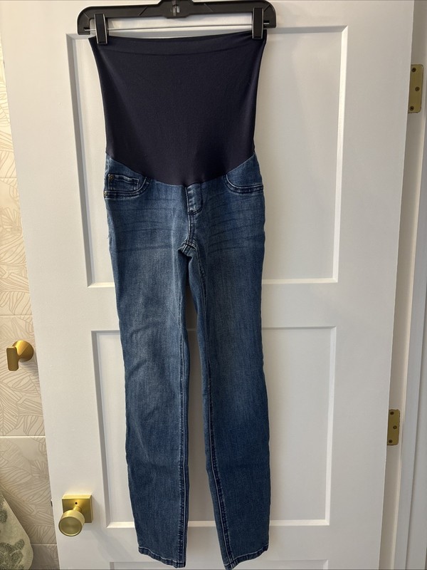 Indigo Blue Women's Full Panel Dark Wash Maternity Jeans Size XS