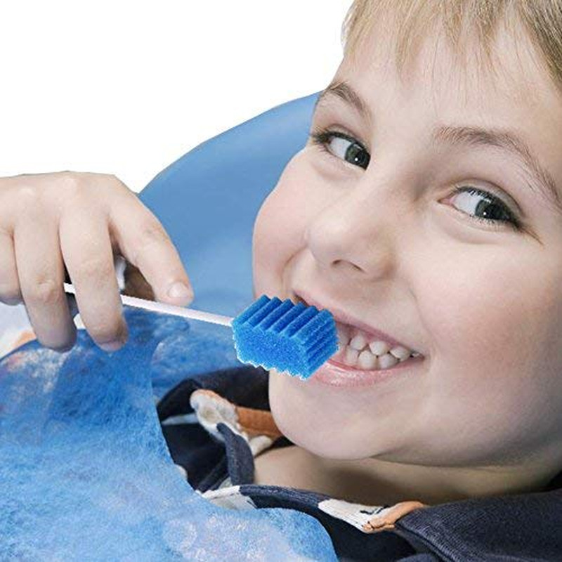 Oral Care Swabs Disposable- Blue 100 Counts