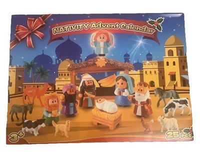 Kids Christmas Nativity Advent Calendar 25 Pieces New!