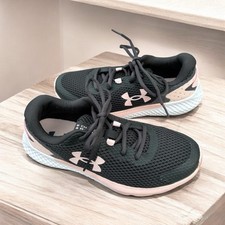 Under Armour Charged Rogue 3 Running Shoes Grey Pink Youth Size 6Y