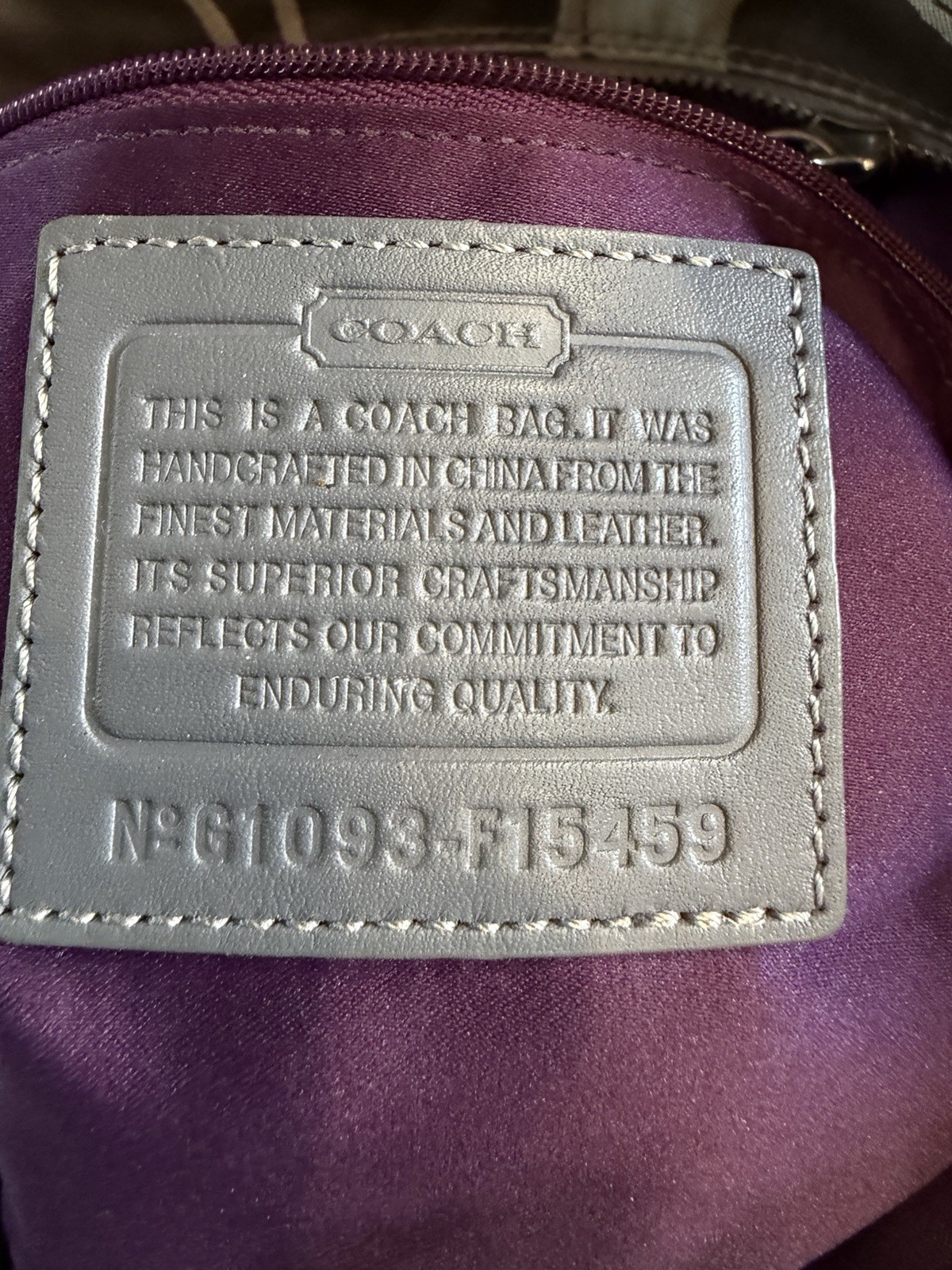 Coach Patchwork Shoulder Bag Gray Beige Double Ha… - image 3