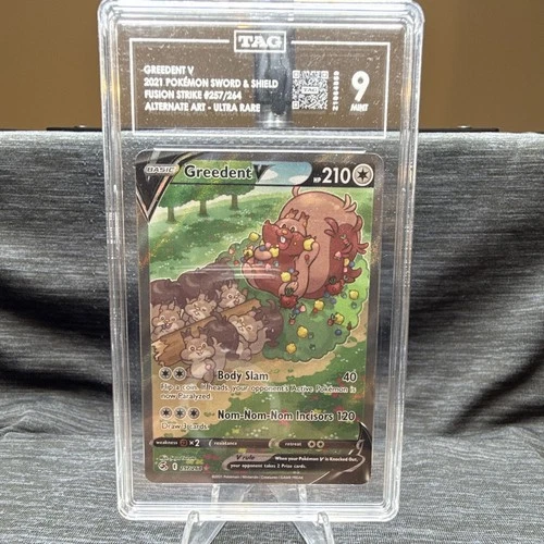 TAG 9 Graded Greedent V Alternate Art Full Art 257/264 Fusion Strike 2021 Holo