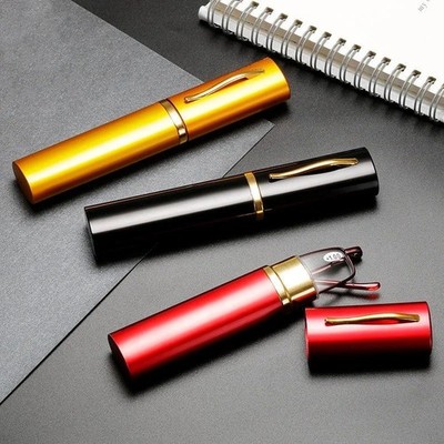 Compact Reading Glasses with plastic Tube Case Men Women Spring Hinge Reader USA