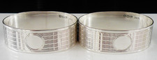 Pair Sterling Silver Napkin Rings, Crisford & Norris Ltd, Birmingham 1934