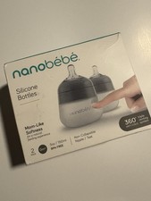 Nanobebe 360 degree Anti-Colic Flexy Silicone Baby Bottles Vented Pack of 2-5oz