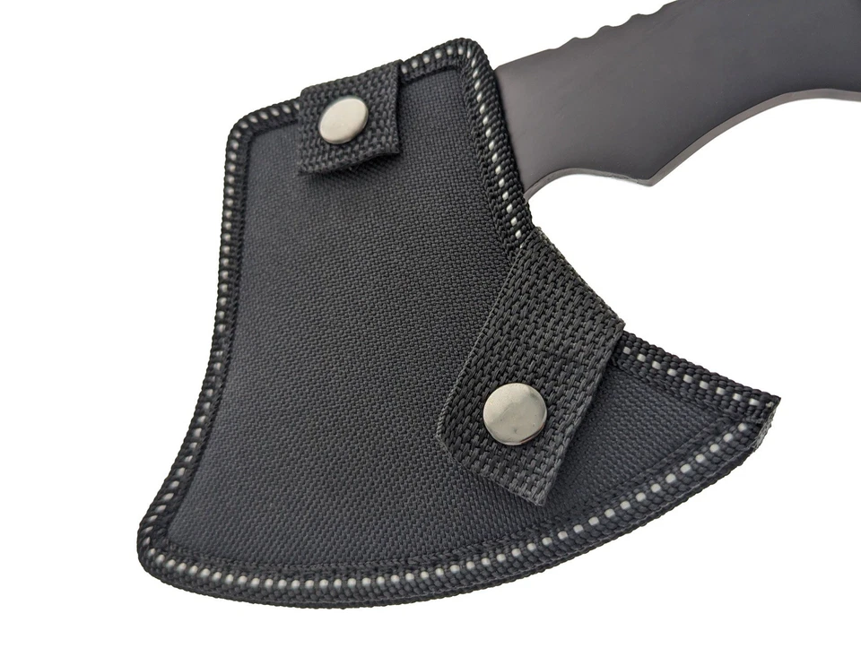 "Hacha de caza de hoja de acero inoxidable de 10"" con mango de agarre TPR y funda multiherramienta" Foto 4 de 4