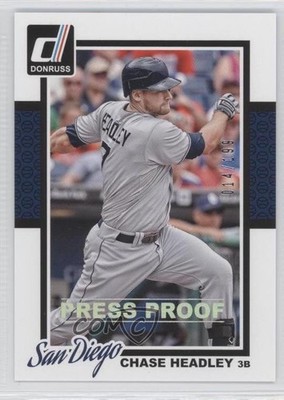 2014 Panini Donruss Press Proof Silver 14/199 Chase Headley #126 0a1