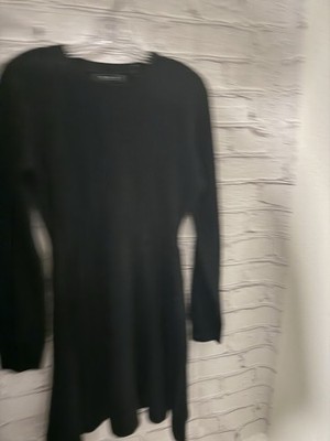 Mak Sweater Black Knit Sweater Dress 100% Acrylic EUC women's Size Medium