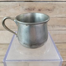 Antique Lunt Pewter Baby Cup P28 Vintage Child Mug Silver Tone USA