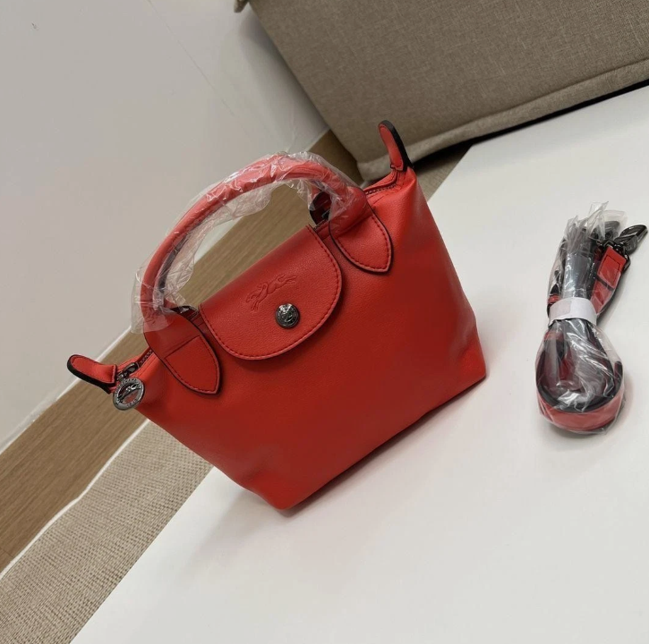 Longchamp Le Pliage XS size Tote Bag Hand bag Shoulder bag Red Leather