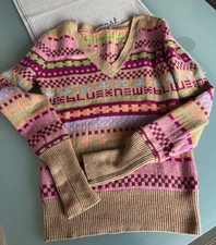 Strenesse Wolle & Kaschmir festlich Pullover fair Isle Stil gold bunt Gr. S