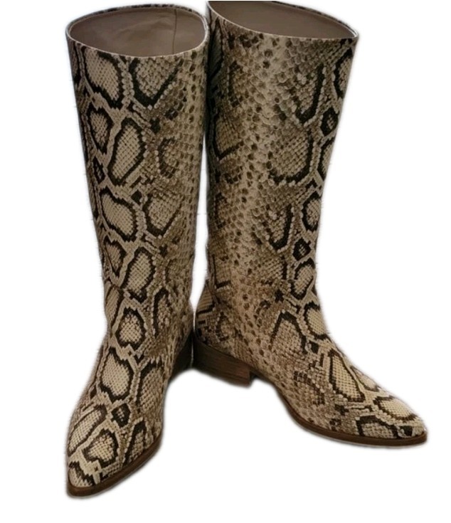 Freda Salvador Julia Boots Python Snake Embossed … - image 2