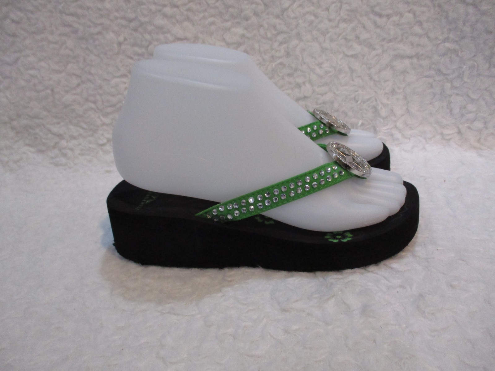 Women's, Montana West, Green Synthetic, Flip Flop, Sandals, Shoes, Size, 6