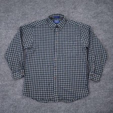Pendleton Shirt Mens Medium Green Sir Plaid Fine Worsted Wool Button Up