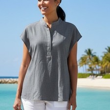 Figs Technical Collection Gray Rafaela Oversize Medical Scrub Top XXL