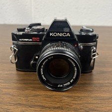 Konica AutoReflex TC 35mm SLR Film Camera Hexanon AR 50mm f/1.7 Lens Untested