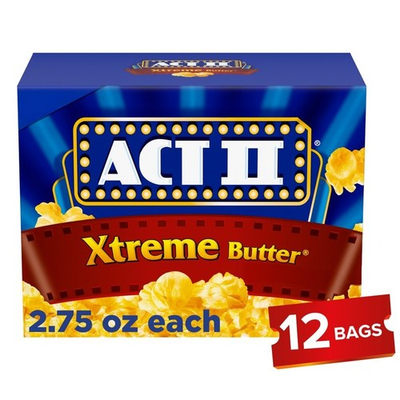 #ad Act II Xtreme Butter Microwave Popcorn 2.75 oz 12 Count $4.37
