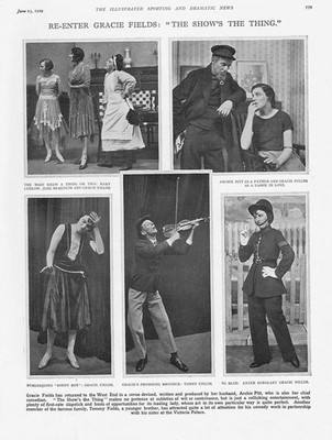GRACIE FIELDS in ''The Shows the Thing'' at Victoria Palace Vintage Print 1929