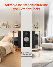 Deadbolt Lock, Square Single Cylinder Dead Bolt, Keyed 1 Side, Matte Black