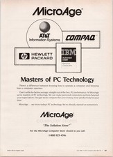 MicroAge 1984 Vintage Print Ad PC Technology Masters Compaq IBM HP AT&T