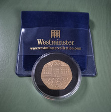 2025 Charles III Buckingham Palace gold plated 50p Coin