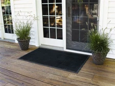 NoTrax 345 Outdoor Scraper Brush Mat - Heavy Duty Rubber Doormat 32"x39" Black