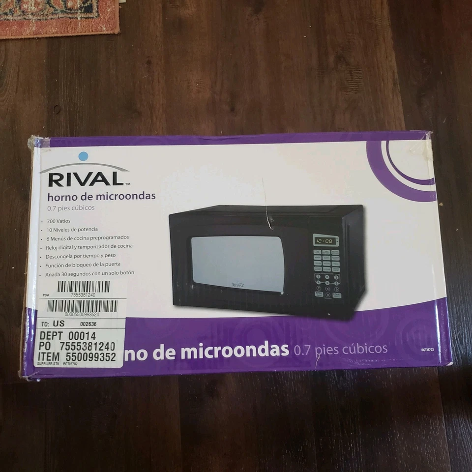 Forno de micro-ondas 0,7 pés cúbicos 700W, bancada preta - Imagem 2 de 3