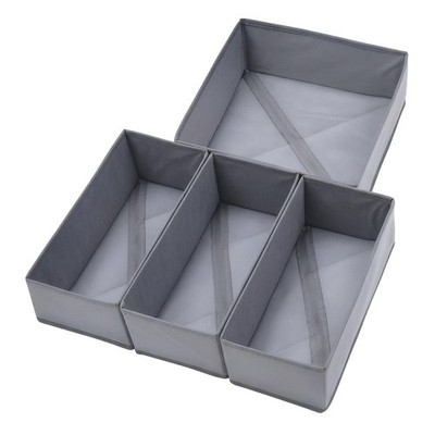 Bructhun Foldable Fabric Drawer Organizer Set 4 Pack Dresser Dividers - Sock ...