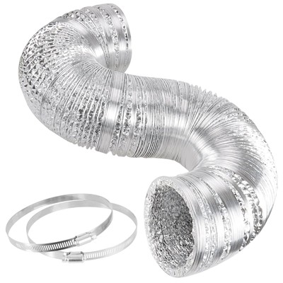 SIMPLE DELUXE 12'' 25' DUCTING NON-INSULATED FLEX AIR ALUMINUM FOIL DUCT - SILVER