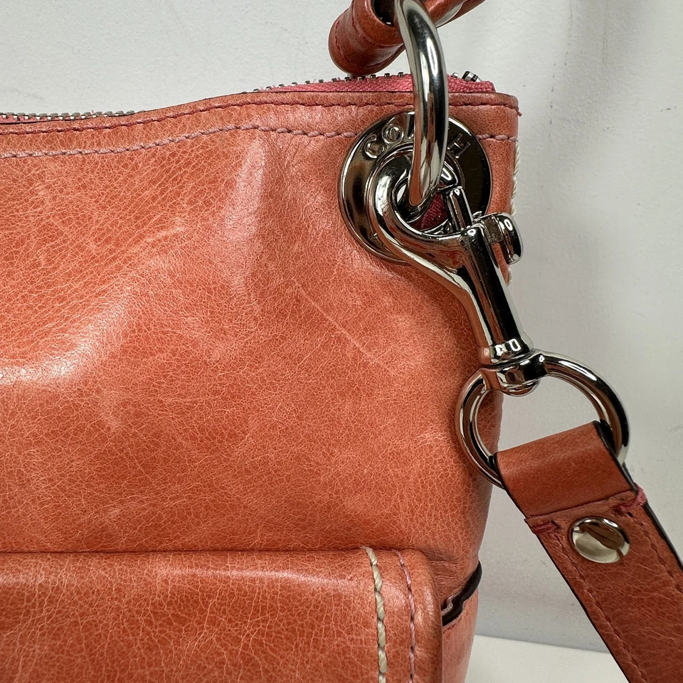 Y2K Coach Amapola Hippie Cuero Rosa Bandolera Bolso de Hombro Cartera Hobo 18996 Foto 3 de 4