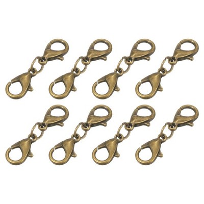 8Pcs Double Lobster Claw Clasps Bracelet Extender 25mm Bronze