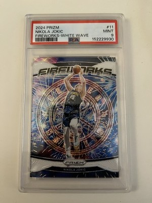 2024-25 Prizm Fireworks Nikola Jokic #11 White Wave Prizm /20 PSA 9