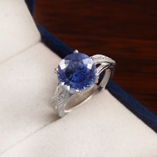 AAA Quality 10x10 MM Blue Sapphire Ring, 925 Sterling Silver Ring, Proposal Gift