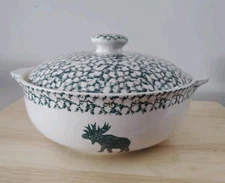 "Moose Country" Tienshan Folk Craft - 9 3/4 " Wide-3 Quart Covered Casserole