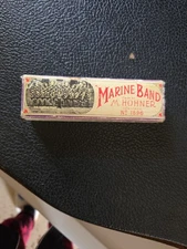Vintage M. Hohner Germany Marine Band Harmonica No. 1896 w/Original Box