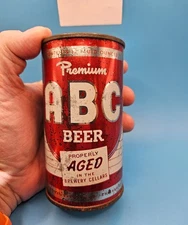 Shiny ABC Premium Beer flat top beer can - Gold Brau, Chicago, IL