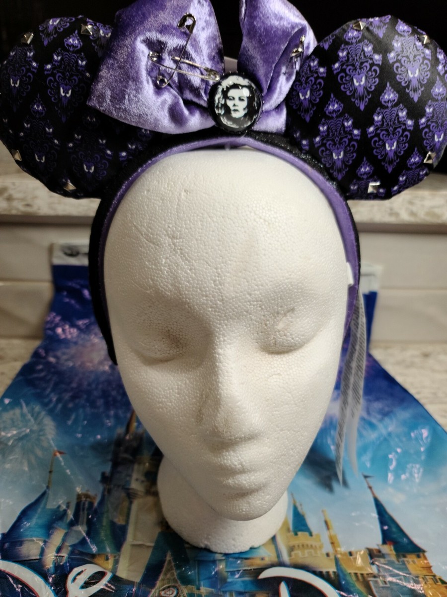 Disney Haunted Mansion Wallpaper Black Sequin Lace Bow Minnie Ear Headband Disney Haunted Mansion Wallpaper Black Sequin Lace Bow  main image 2