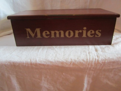 Rustic Red Memory Box Photo Case Wooden Trinkets, Keep Sakes 14" x 7" x 4" Deep - Picture 11 of 14