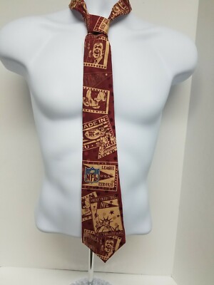NFL RM Sport Ralph Marlin NFL Theme Neck Tie Football Novelty Silk 58''  X 3.5''