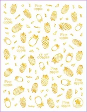 Nail Art 3D Decal Stickers Gold Design Pineapple CB107