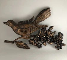 2 1967 Copper Color Birds. Mid-Century Wall Decor