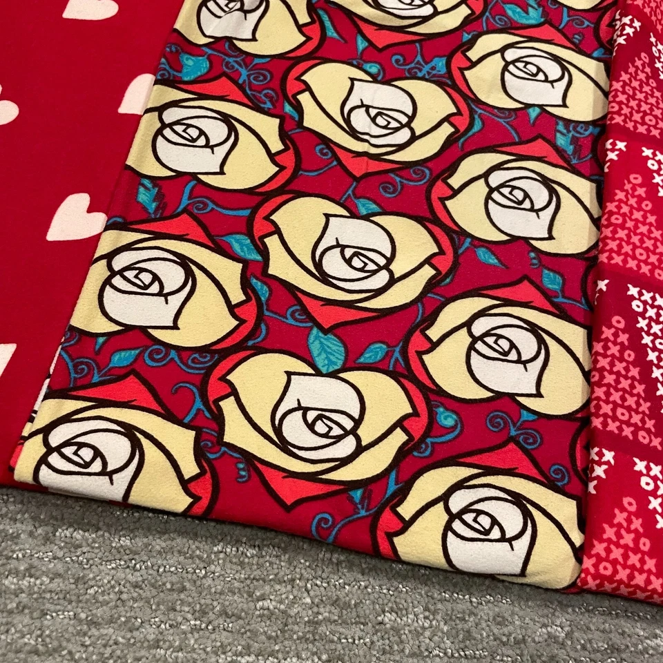 Lote Leggings LuLaRoe TC Mujer Alto Curvilíneo Corazones San Valentín Rosa Bella y Bestia Foto 3 de 4