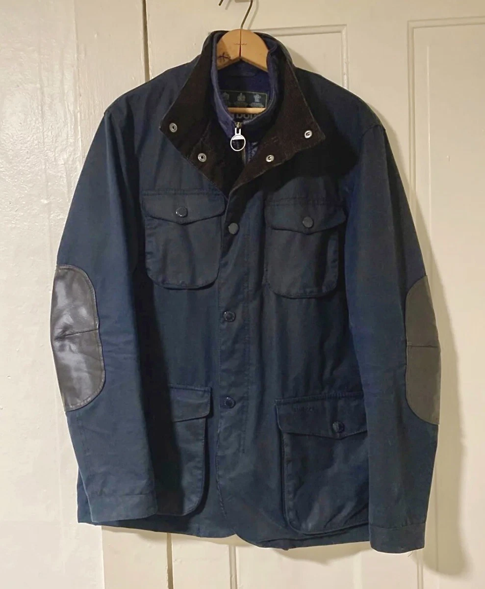 Barbour Ogston Waxed Jacket Navy Size Large (L) ** Rare ** | eBay