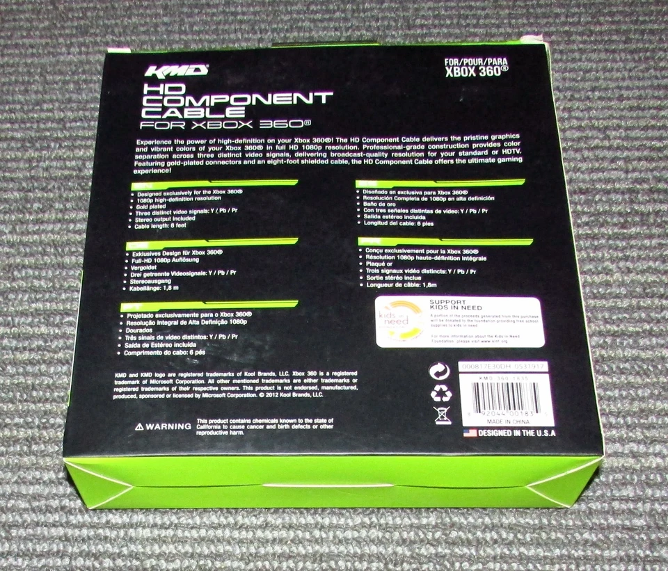 KMD HD Component Cable 6ft for Xbox 360 Brand New / Fast Shipping - Image 2 of 2
