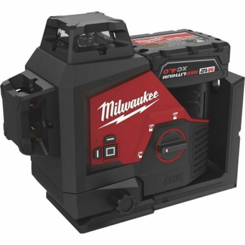 Milwaukee M12 12-Volt Lithium-Ion Cordless Green 125 ft. Cross Line and Plumb