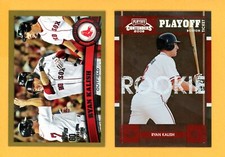 RYAN KALISH Lot of (2) 2008 Contenders Playoff & 2011 Topps Gold SER #d Cards