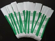 100 - Green $200 Cash Money Self-Sealing Straps Currency Bands 