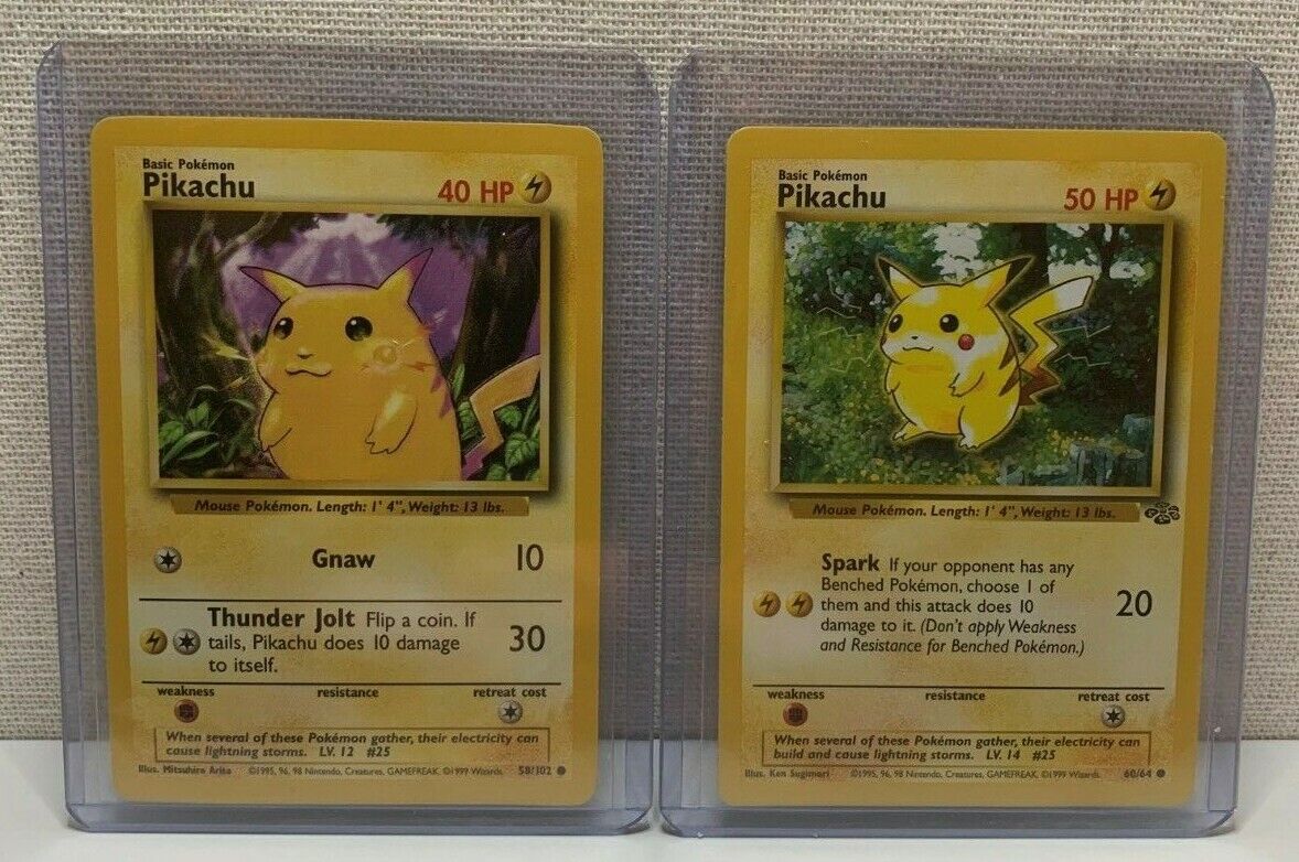 PIKACHU - Base Set - 58/102 - Pokemon Card - Unlimited Edition OG RARE!