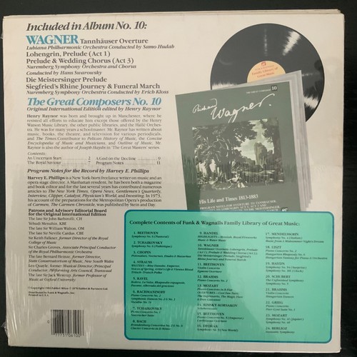 WAGNER-TANNHAUSER OVERTURE-FAMILY LIBRARY ALBUM 1-ORIGINAL 1970 RCA VINYL-SEALED - Picture 2 of 2